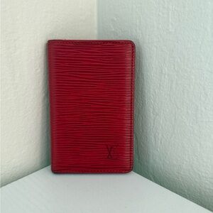 Louis Vuitton Red Epi De Poche Leather Card Holder